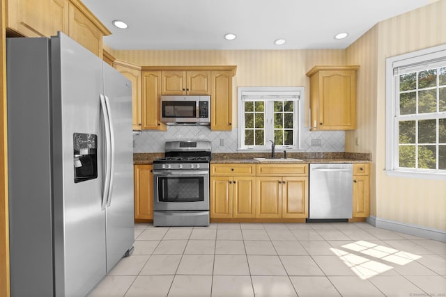 50 Middlebrooks Ave, Trumbull, CT 06611 - kitchen with stainless steel appliances, healthy amount of natural light, tasteful backsplash, and recessed lighting