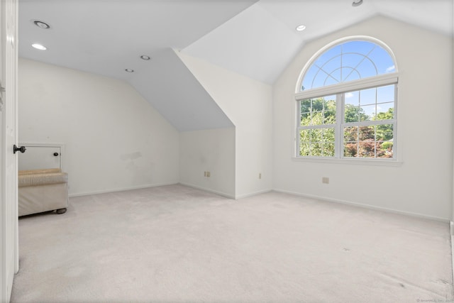 50 Middlebrooks Ave, Trumbull, CT 06611 - bonus room with vaulted ceiling, carpet floors, and recessed lighting