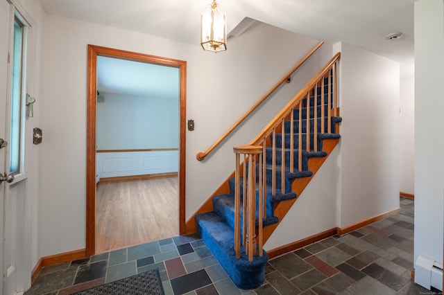198 N Timber Ln, Cheshire, CT 06410 - stairs with a baseboard heating unit and baseboards