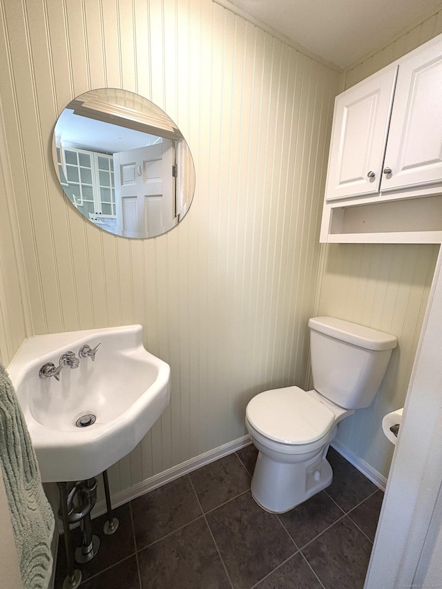 3 Mountain View Ave, Enfield, CT 06082 - half bath with tile patterned floors and wood walls