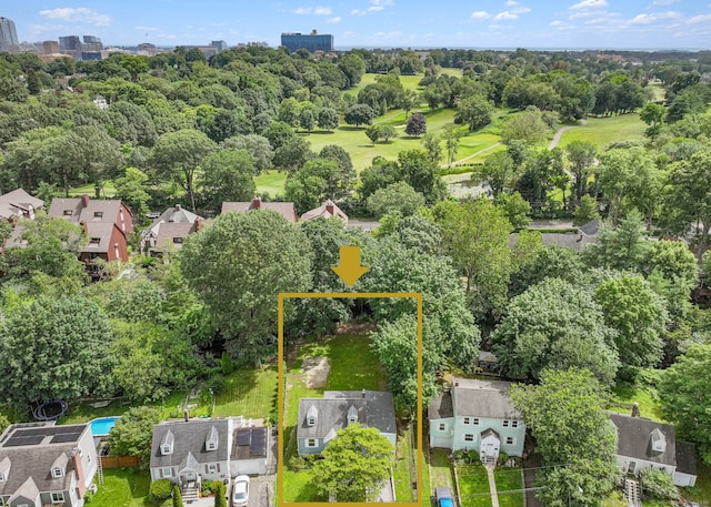 62 Severance Dr, Stamford, CT 06905 - aerial view of residential area featuring property boundaries highlighted and a golf course