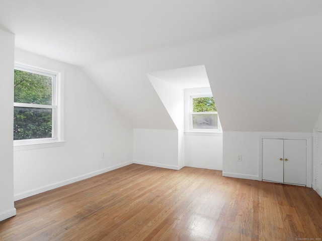 62 Severance Dr, Stamford, CT 06905 - additional living space featuring healthy amount of natural light, hardwood / wood-style flooring, and lofted ceiling