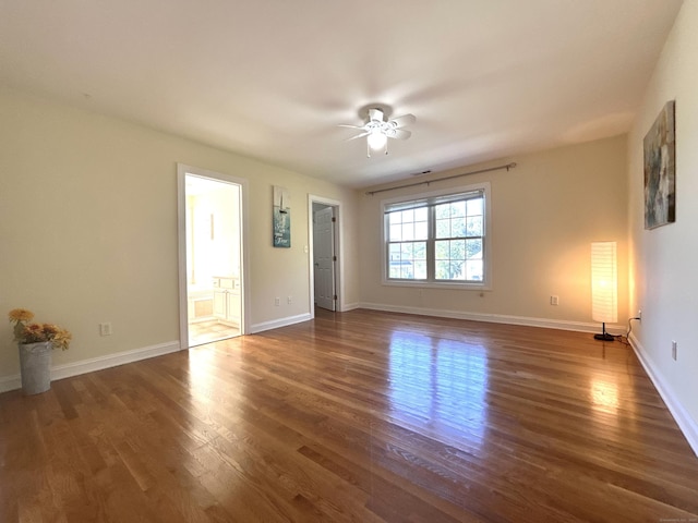 41 Calloway Dr, Milford, CT 06461 - spare room featuring a ceiling fan and wood finished floors