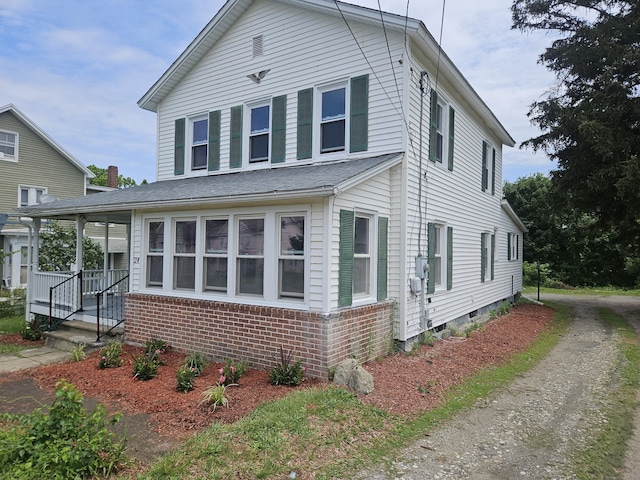 24 Lake Ave, Danbury, CT 06810 - view of front of house featuring brick siding and a porch
