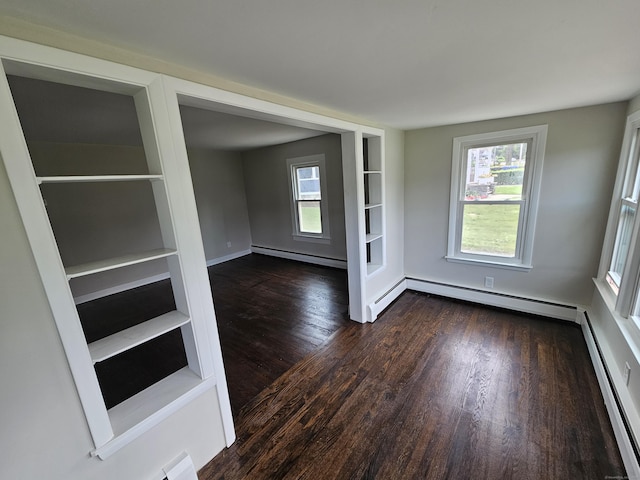 24 Lake Ave, Danbury, CT 06810 - spare room featuring a baseboard radiator, a baseboard heating unit, and dark wood-style floors