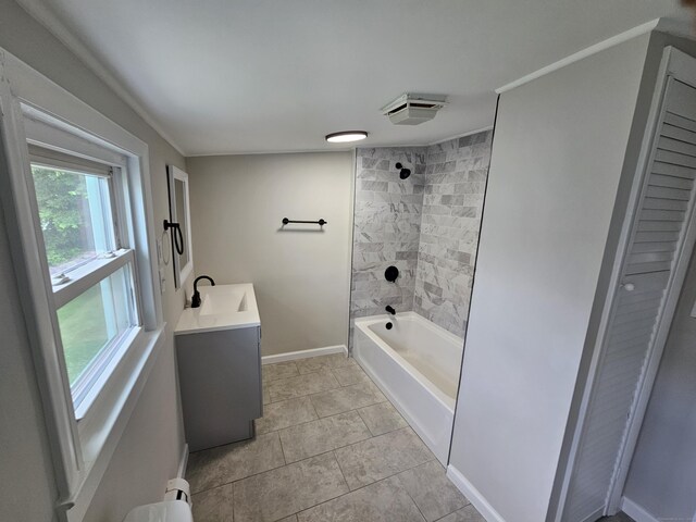 24 Lake Ave, Danbury, CT 06810 - full bath featuring vanity, shower / washtub combination, and tile patterned floors