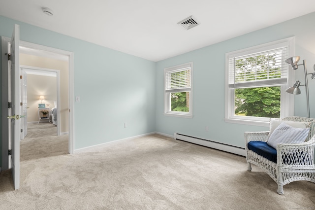 15 Tisbury Rd, Old Lyme, CT 06371 - sitting room with baseboard heating and carpet flooring