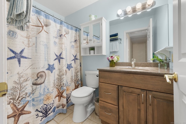 15 Tisbury Rd, Old Lyme, CT 06371 - full bath with tile patterned flooring, vanity, and curtained shower