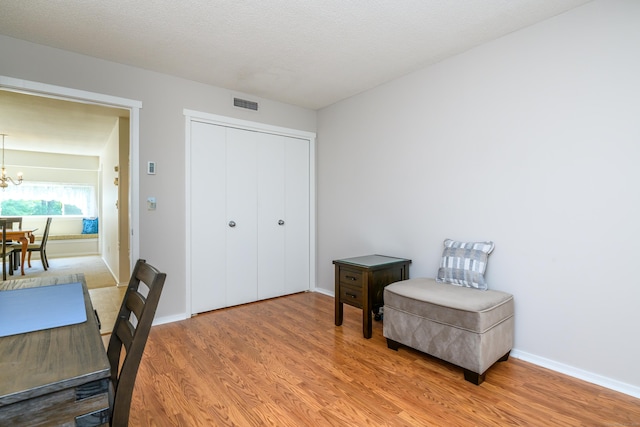 291 Heritage Vlg Unit C, Southbury, CT 06488 - office with a chandelier and light wood finished floors