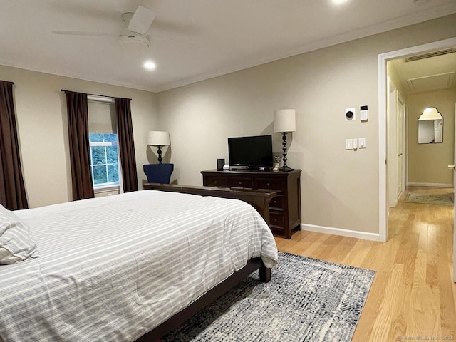 1040 Purchase Brook Rd, Southbury, CT 06488 - bedroom featuring light wood finished floors, recessed lighting, and ceiling fan