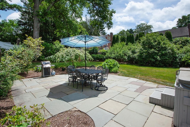 23 Mountain View Dr, West Hartford, CT 06117 - view of patio / terrace featuring area for grilling and outdoor dining area