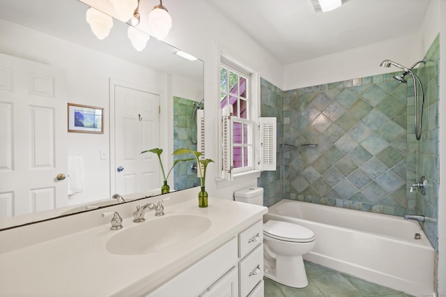 168 Sunset Hill Rd, Redding, CT 06896 - full bathroom with vanity, tile patterned flooring, and  shower combination