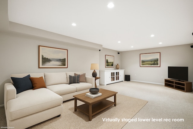 168 Sunset Hill Rd, Redding, CT 06896 - living area with light carpet and recessed lighting