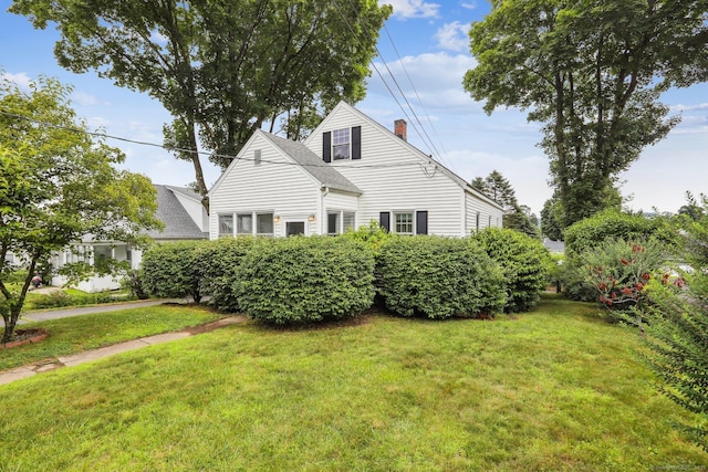 9 Fairfield Ave, Danbury, CT 06810 - view of front of property with a front lawn and a chimney