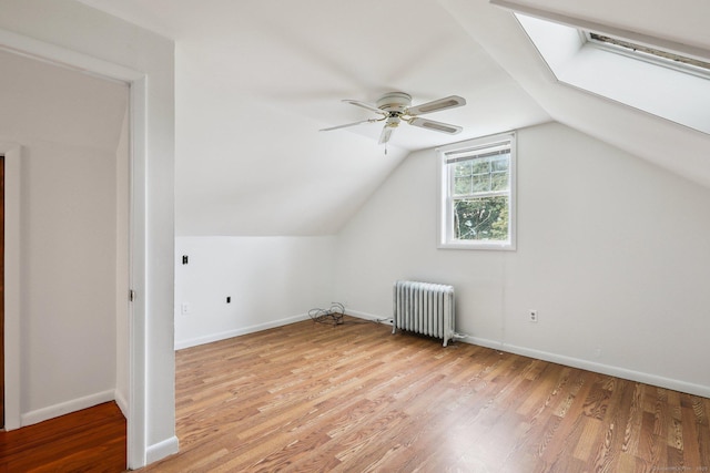 9 Fairfield Ave, Danbury, CT 06810 - bonus room with radiator heating unit, a ceiling fan, light wood-style flooring, and lofted ceiling