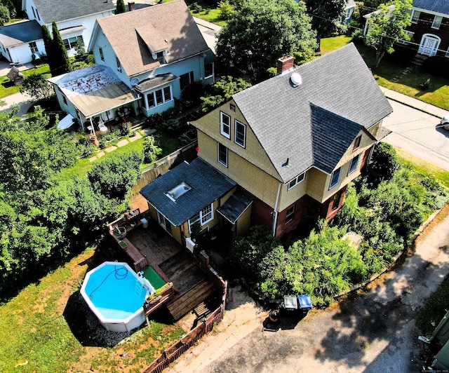 240 Walnut St, Windham, CT 06226 - view from above of property with a pool
