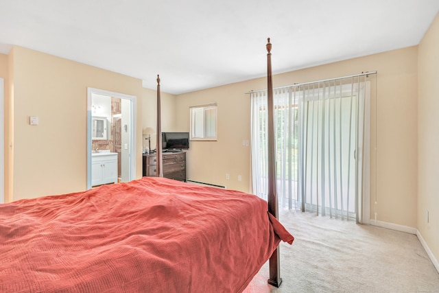 3 Yale Ave, Shelton, CT 06484 - carpeted bedroom featuring access to exterior and ensuite bathroom