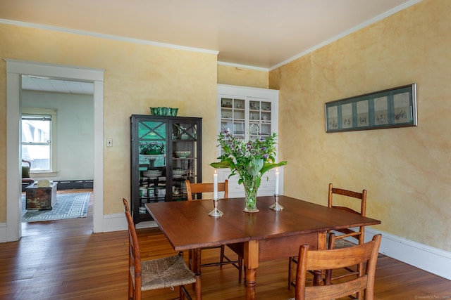 240 Main St, Salisbury, CT 06068 - dining space with wood finished floors and ornamental molding