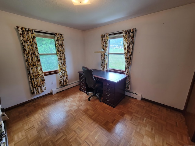 62 Rice Rd, Meriden, CT 06450 - office area featuring baseboard heating and plenty of natural light
