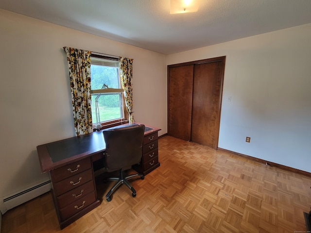 62 Rice Rd, Meriden, CT 06450 - home office featuring baseboard heating and baseboards