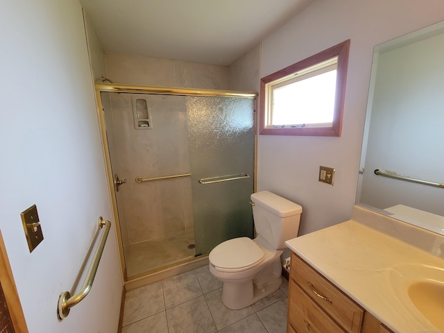 62 Rice Rd, Meriden, CT 06450 - full bathroom with vanity, a shower stall, and tile patterned flooring