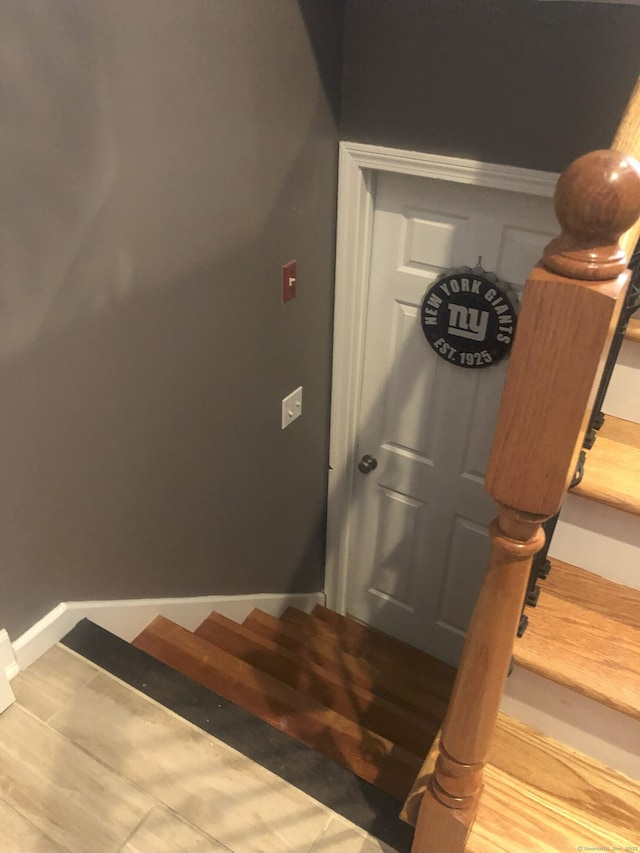 35 Depauw Cir E, Hartford, CT 06108 - stairway with baseboards