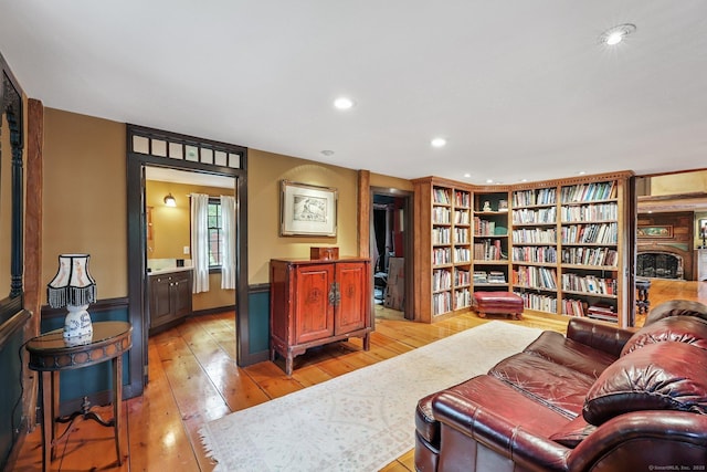 12 Jackson Rd, Killingworth, CT 06419 - living room featuring light wood-style floors and recessed lighting