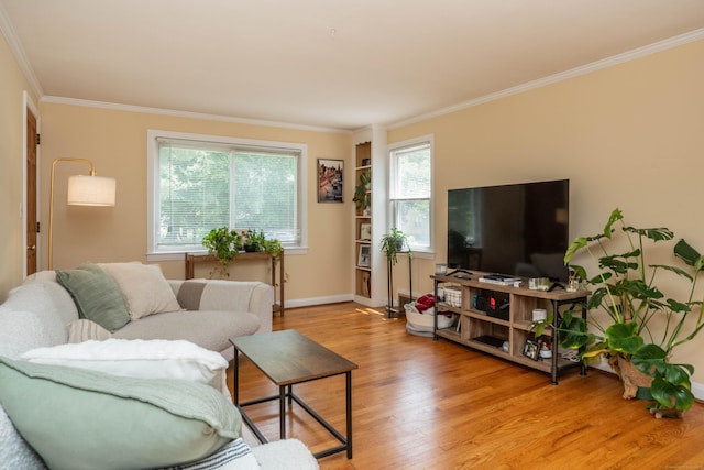 145 Quaker Ln S, West Hartford, CT 06119 - living room featuring crown molding and light wood-style flooring