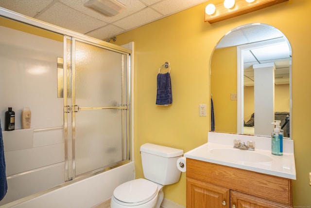 145 Quaker Ln S, West Hartford, CT 06119 - full bath featuring vanity, shower / bath combination with glass door, and a drop ceiling