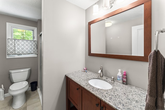 30 W Woods Rd, Burlington, CT 06013 - bathroom with vanity, a stall shower, and a textured ceiling