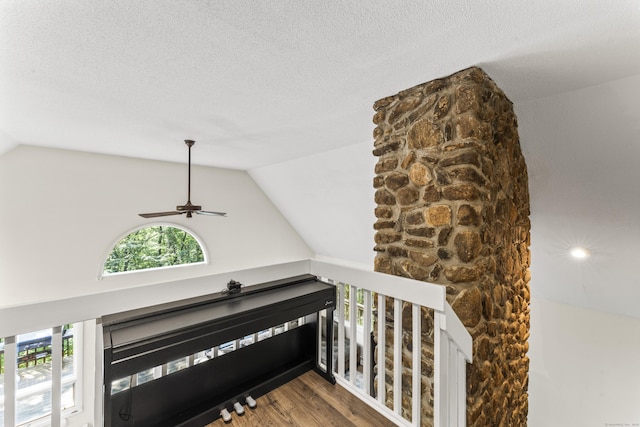 30 W Woods Rd, Burlington, CT 06013 - detailed view of wood finished floors, ceiling fan, and a textured ceiling