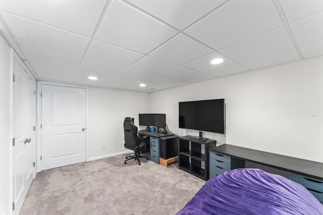 30 W Woods Rd, Burlington, CT 06013 - carpeted bedroom with recessed lighting, a drop ceiling, and a desk