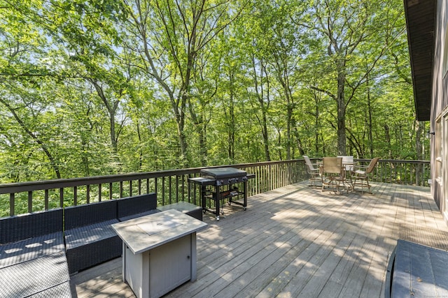 30 W Woods Rd, Burlington, CT 06013 - wooden terrace featuring outdoor dining area and area for grilling
