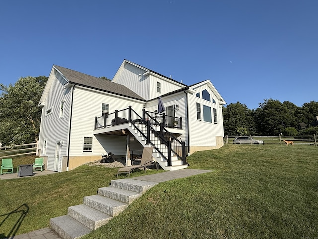 22 Thorson Rd, Oxford, CT 06478 - view of side of property featuring stairway and a deck