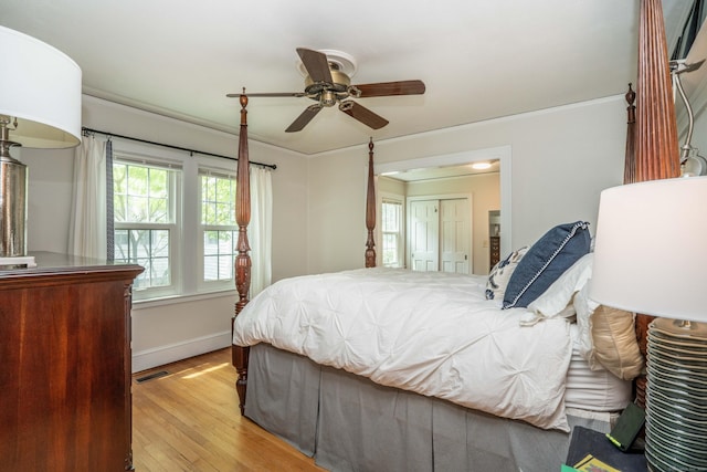 169 Brace Rd, West Hartford, CT 06107 - bedroom featuring wood finished floors, crown molding, and ceiling fan