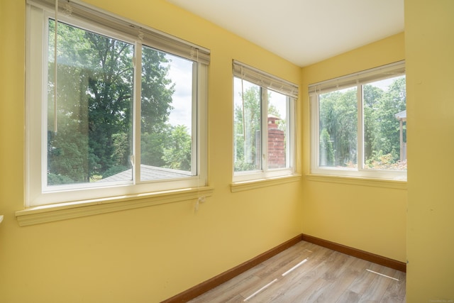 169 Brace Rd, West Hartford, CT 06107 - unfurnished sunroom featuring baseboards and wood finished floors