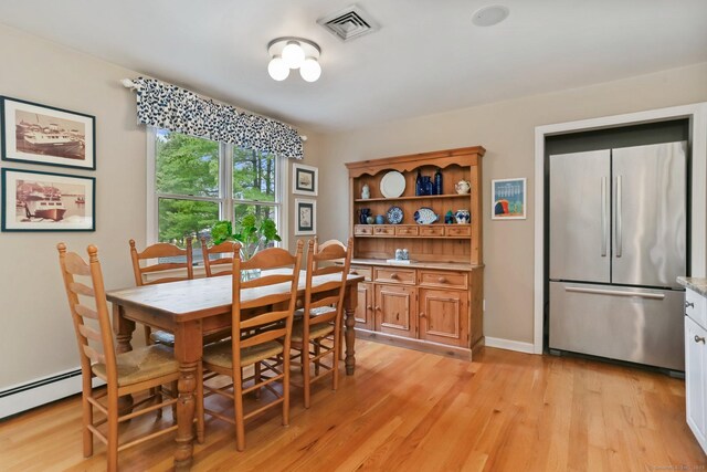 78 Kings Hwy S, Westport, CT 06880 - dining space with light wood-type flooring and a baseboard heating unit