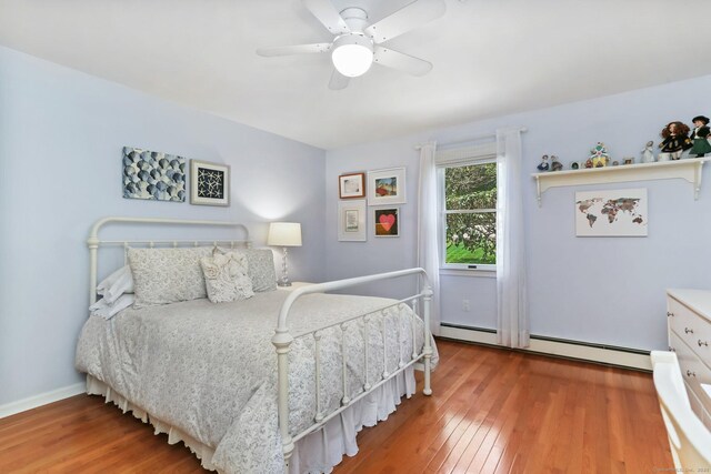 78 Kings Hwy S, Westport, CT 06880 - bedroom with wood finished floors, baseboard heating, and ceiling fan