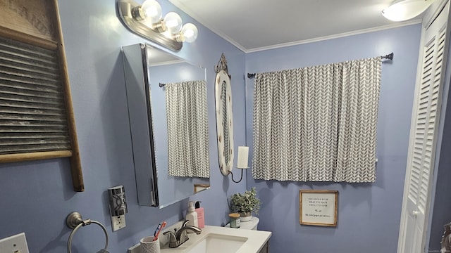 33 Tanner Ave, Norwich, CT 06360 - bathroom with vanity and ornamental molding