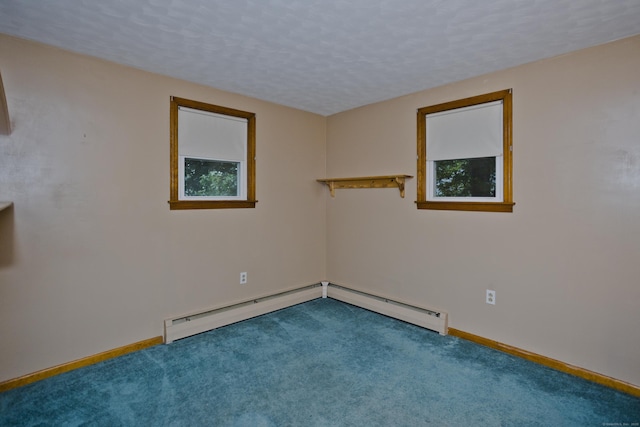 4 Birchwood Ter, Enfield, CT 06082 - spare room featuring carpet flooring, a textured ceiling, and a baseboard heating unit