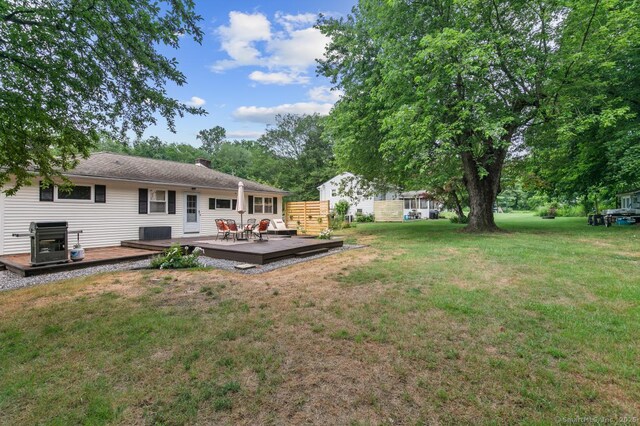 1762 Waterbury Rd, Cheshire, CT 06410 - view of grassy yard featuring a deck
