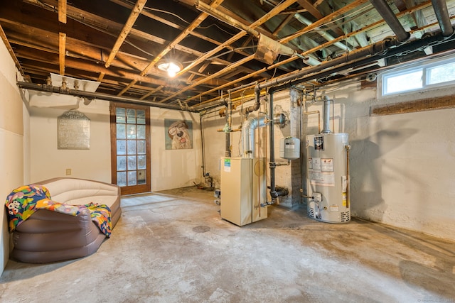 7 Ellsworth St, East Hartford, CT 06108 - below grade area with gas water heater and a heating unit