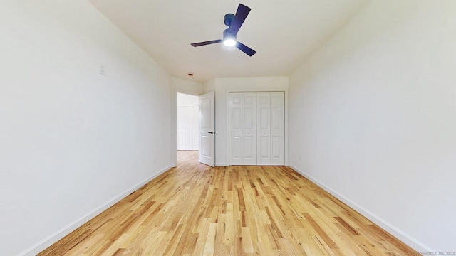 55A Moulthrop St, Ansonia, CT 06401 - unfurnished bedroom with wood finished floors, a closet, and a ceiling fan