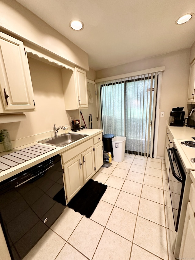 409 Glendale Ave Unit C2, Bridgeport, CT 06606 - kitchen featuring black dishwasher, white gas range oven, white cabinetry, and recessed lighting