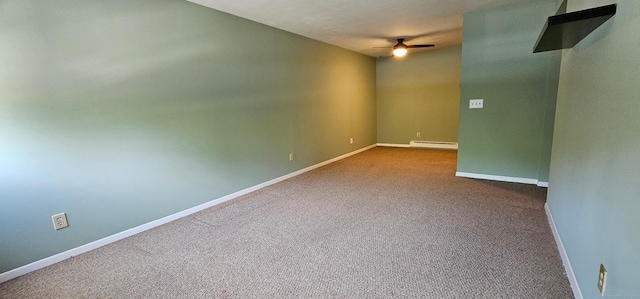 285 Savin Ave Apt B4, West Haven, CT 06516 - carpeted empty room with a baseboard heating unit and a ceiling fan