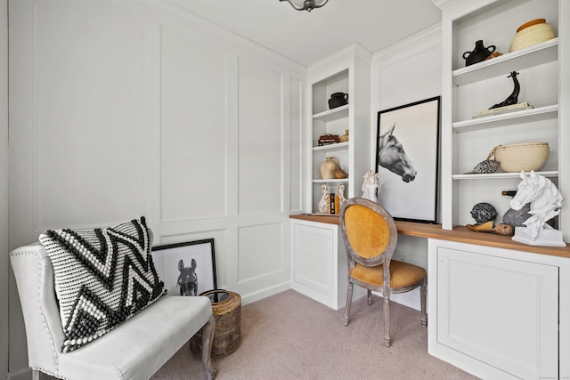 11 Acorn Dr, East Haddam, CT 06423 - office space with built in study area, light carpet, a decorative wall, and built in features