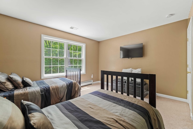 11 Acorn Dr, East Haddam, CT 06423 - bedroom featuring a baseboard radiator and light colored carpet