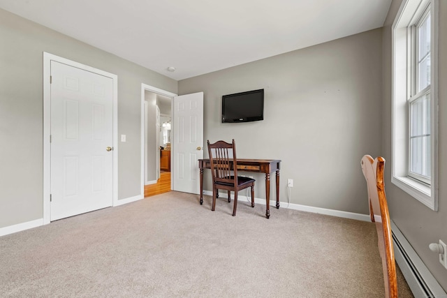 11 Acorn Dr, East Haddam, CT 06423 - carpeted office with a baseboard radiator and baseboards