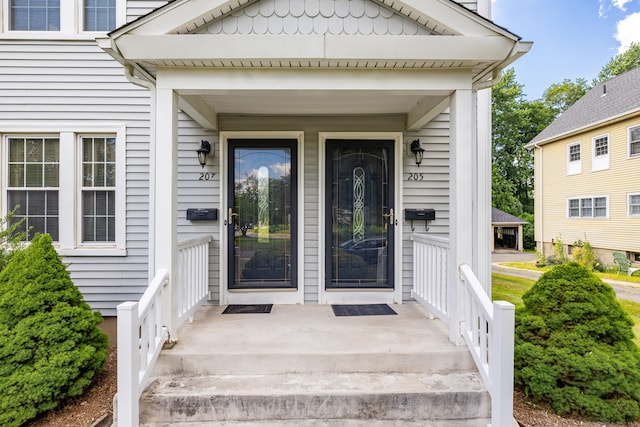 205 Wolcott Hill Rd, Wethersfield, CT 06109 - doorway to property featuring covered porch