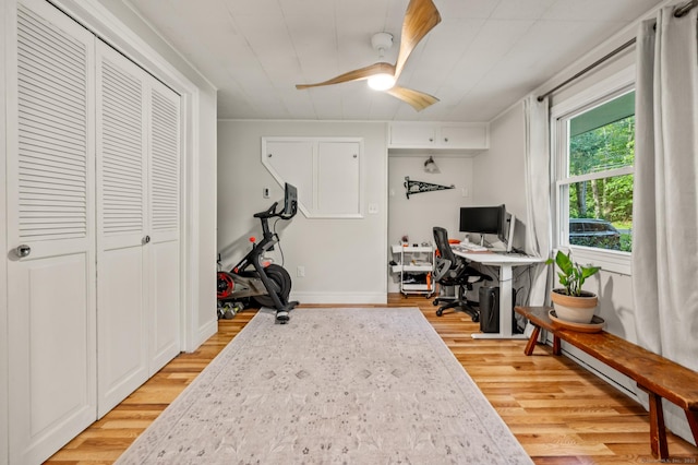 12 Warner Rd, East Haddam, CT 06423 - office with light wood-style flooring and ceiling fan